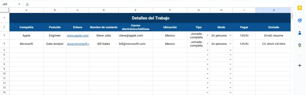 Solicitudes de Empleo en Excel: Domina tu Búsqueda de Trabajo 1 solicitud de empleo excel